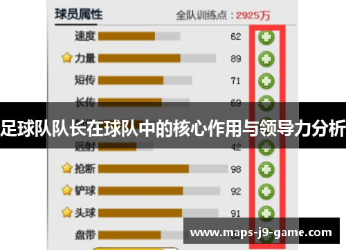 足球队队长在球队中的核心作用与领导力分析 足球队队长在球队中的核心作用与领导力分析